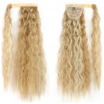 Extensie de par coada ondulata cu clema si arici 55cm cod Q19F2761355 Blond Deschis cu Blond Auriu